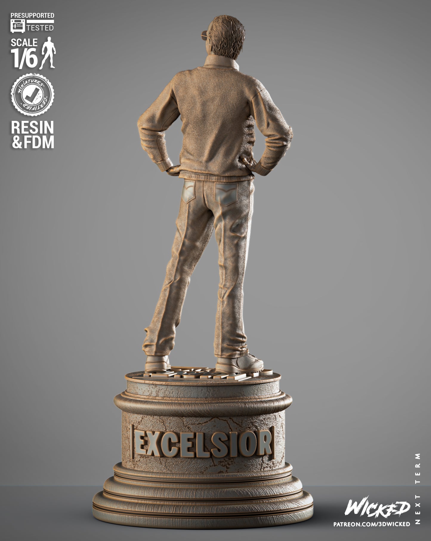 Stan Lee Figure by Wicked – High Quality 3D Collectible Statue 3DHeroFigure