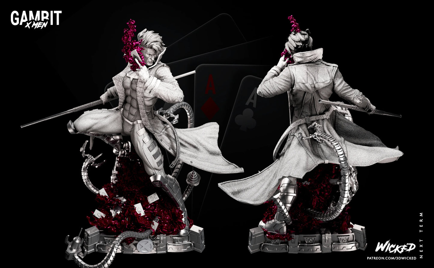 Gambit Figure by Wicked – High Quality 3D Collectible Statue 3DHeroFigure
