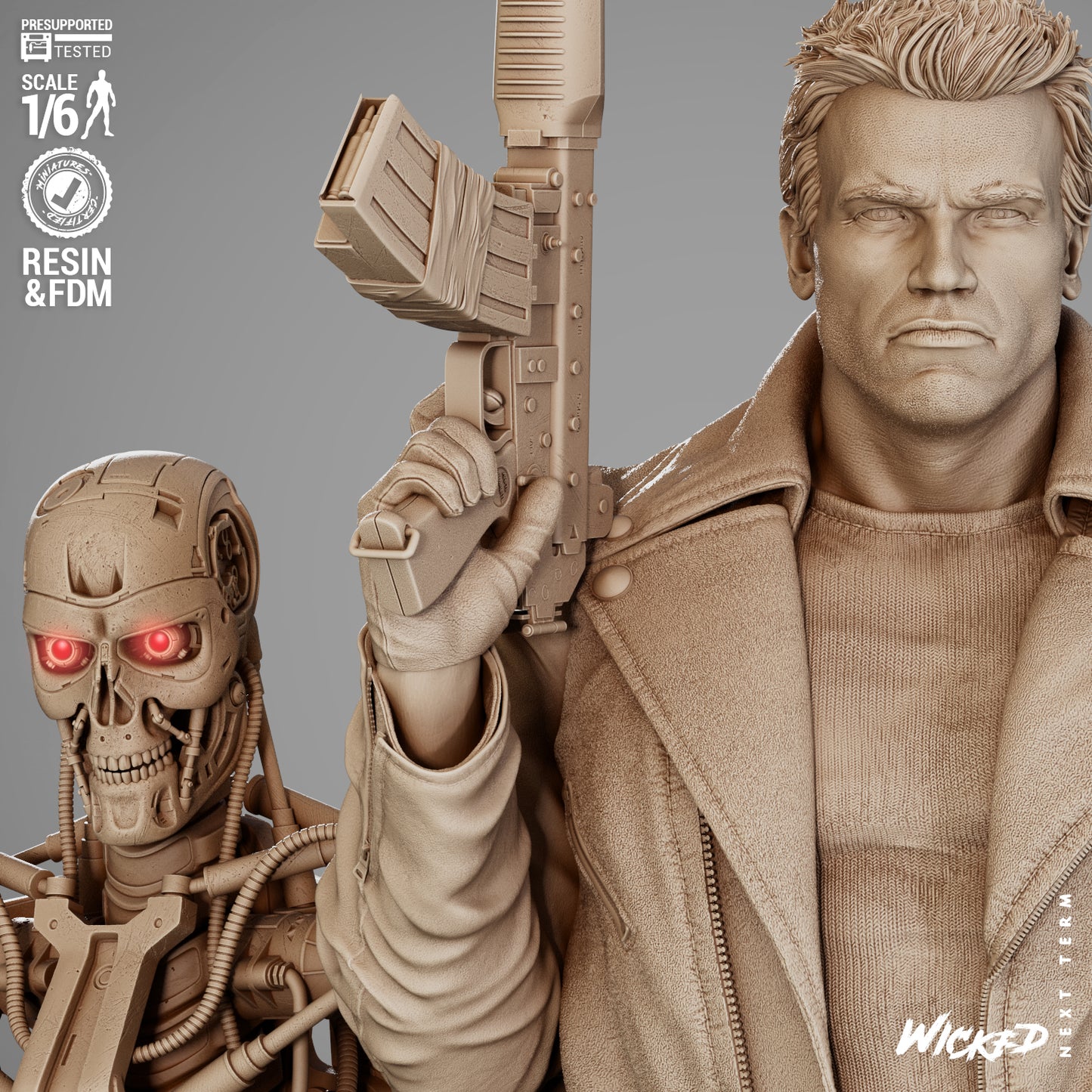 Terminator Diorama Figure by Wicked – High Quality 3D Collectible Statue 3DHeroFigure