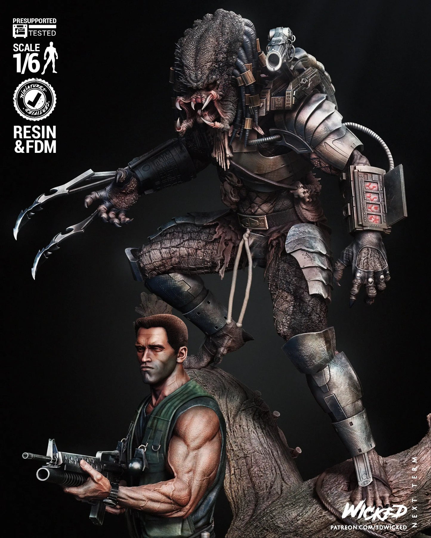 Predator Dutch Diorama Figure by Wicked 3DHeroFigure