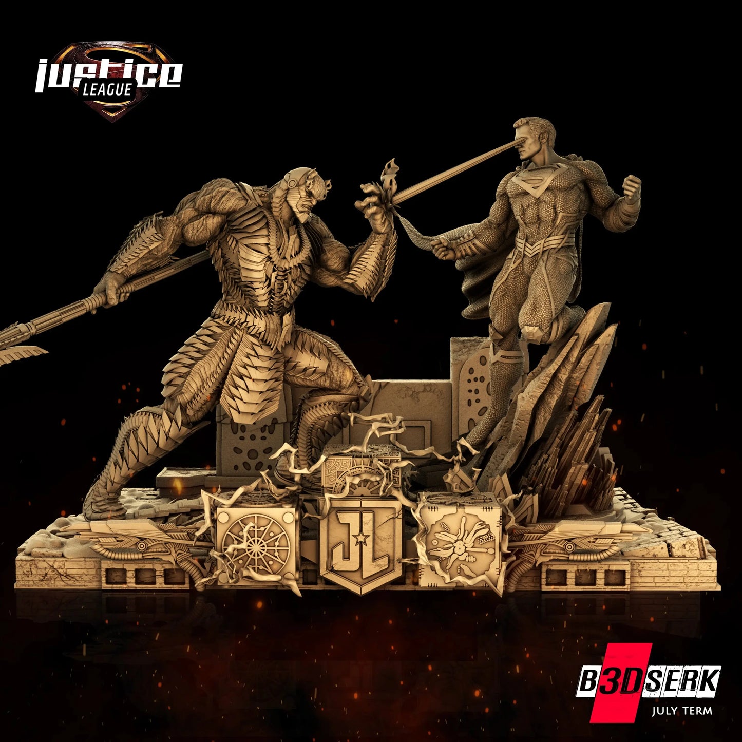 Superman Darkseid Diorama Figure by B3DSERK 3DHeroFigure