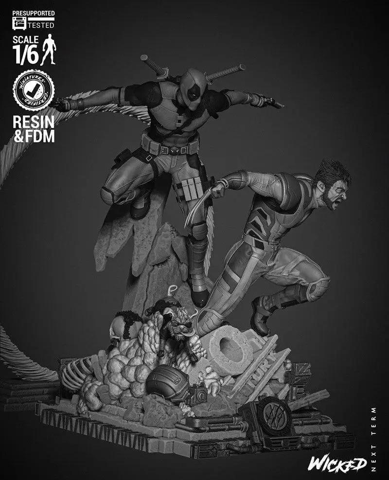 Deadpool Wolverine Diorama Figure by Wicked 3DHeroFigure