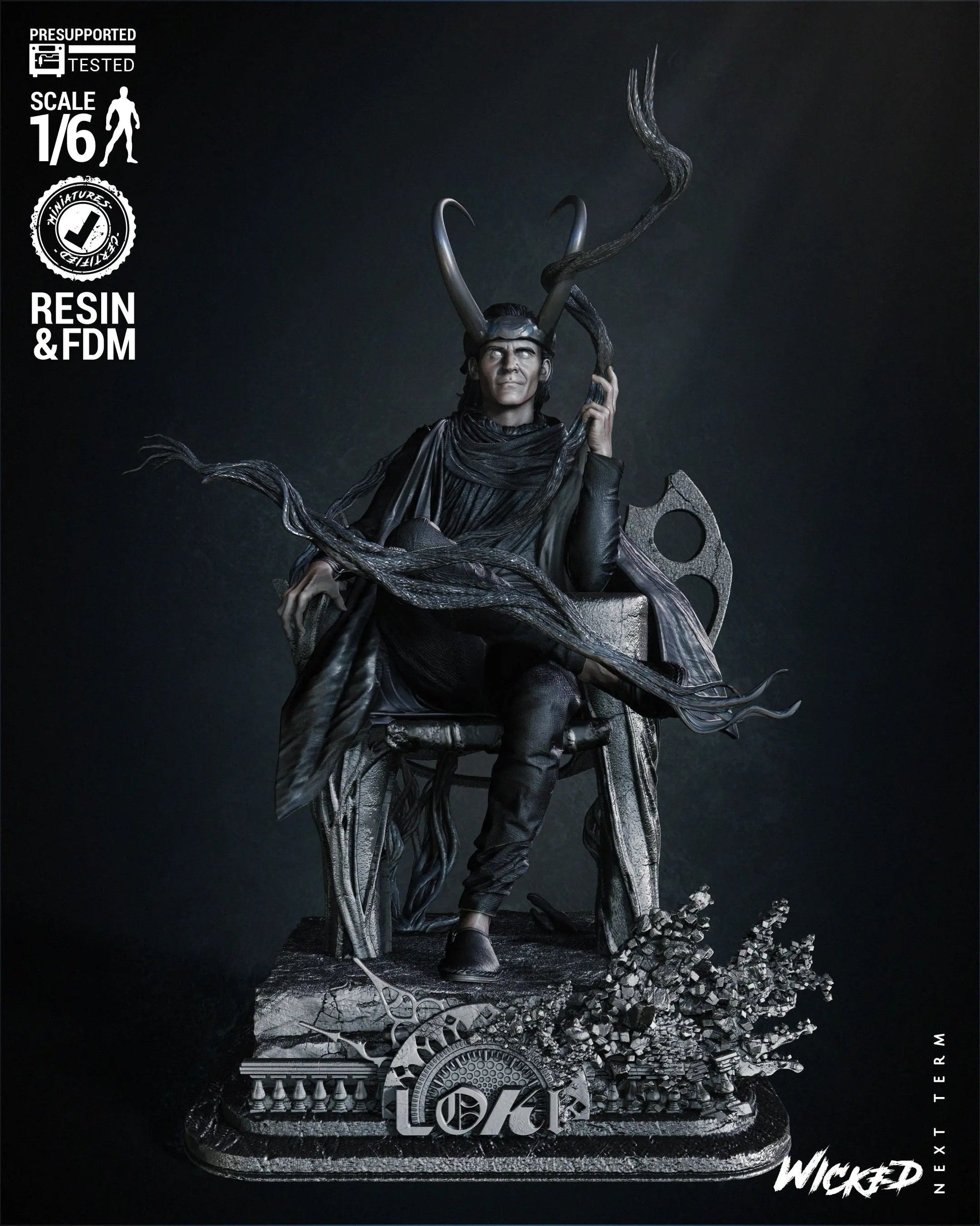 Loki Throne Figure by Wicked 3DHeroFigure