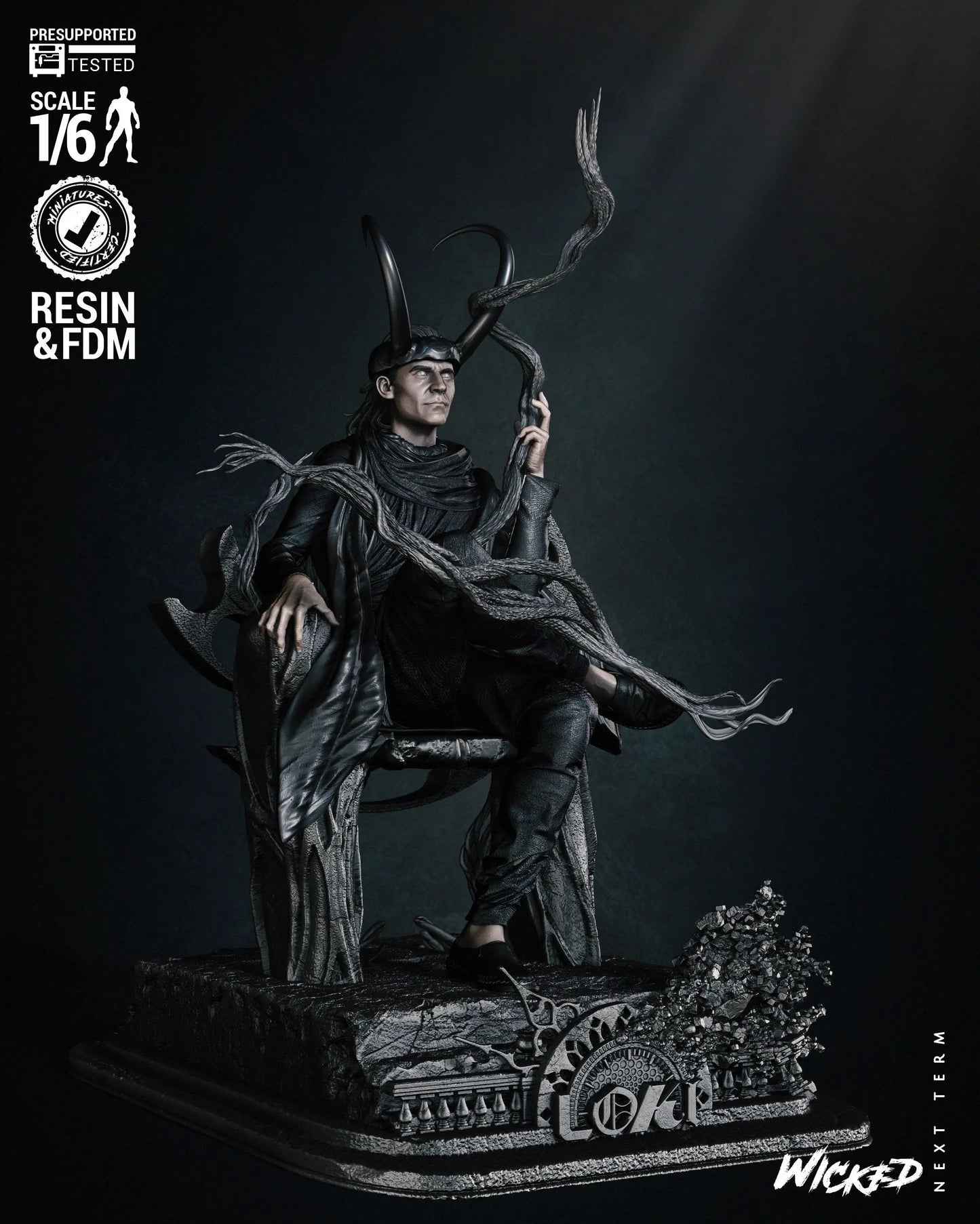 Loki Throne Figure by Wicked 3DHeroFigure