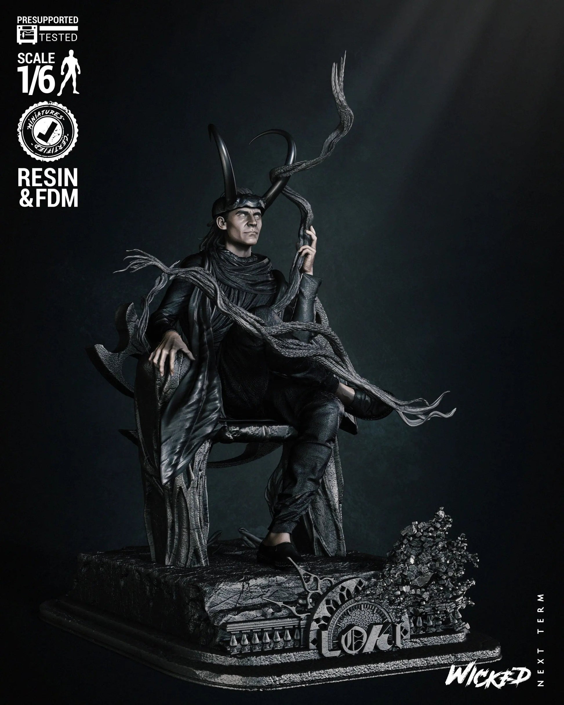 Loki Throne Figure by Wicked 3DHeroFigure