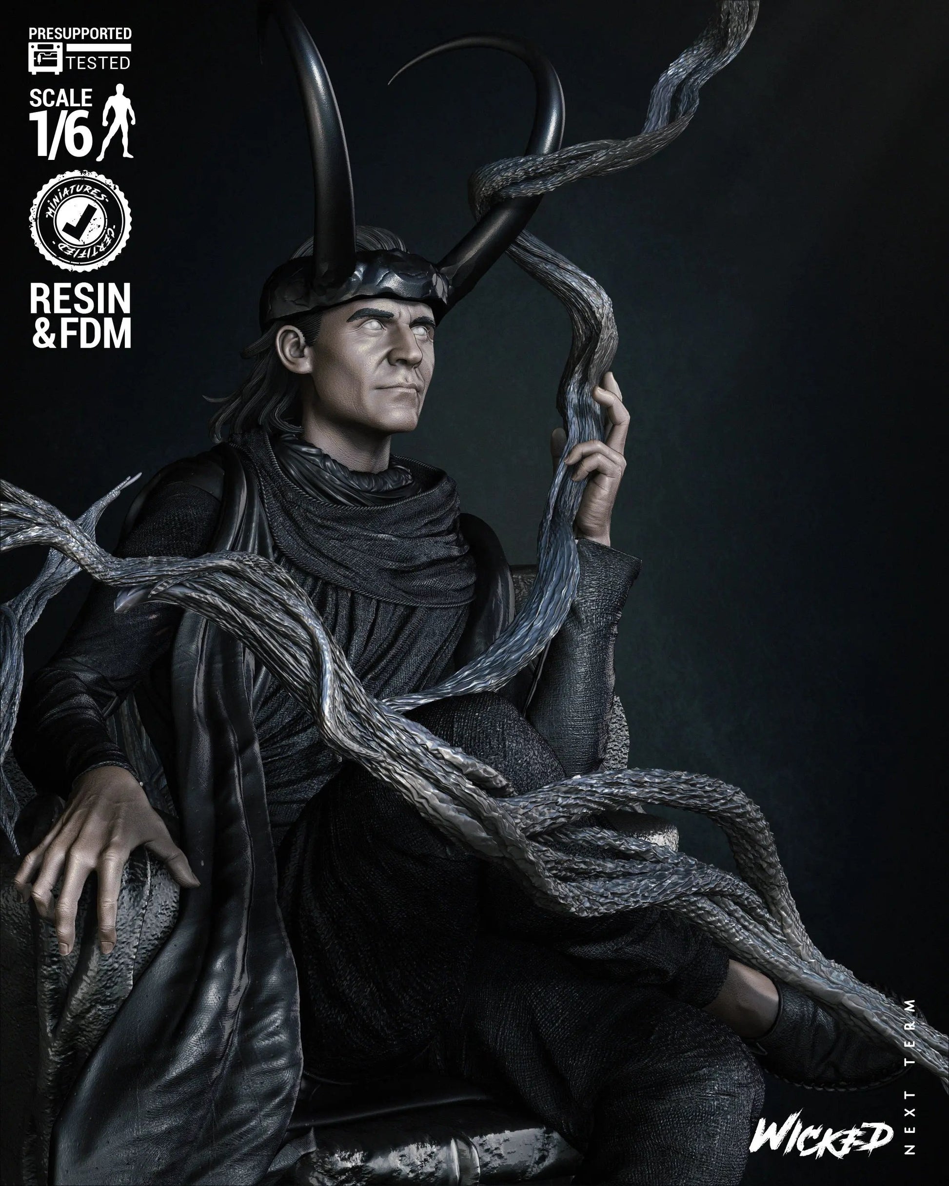 Loki Throne Figure by Wicked 3DHeroFigure