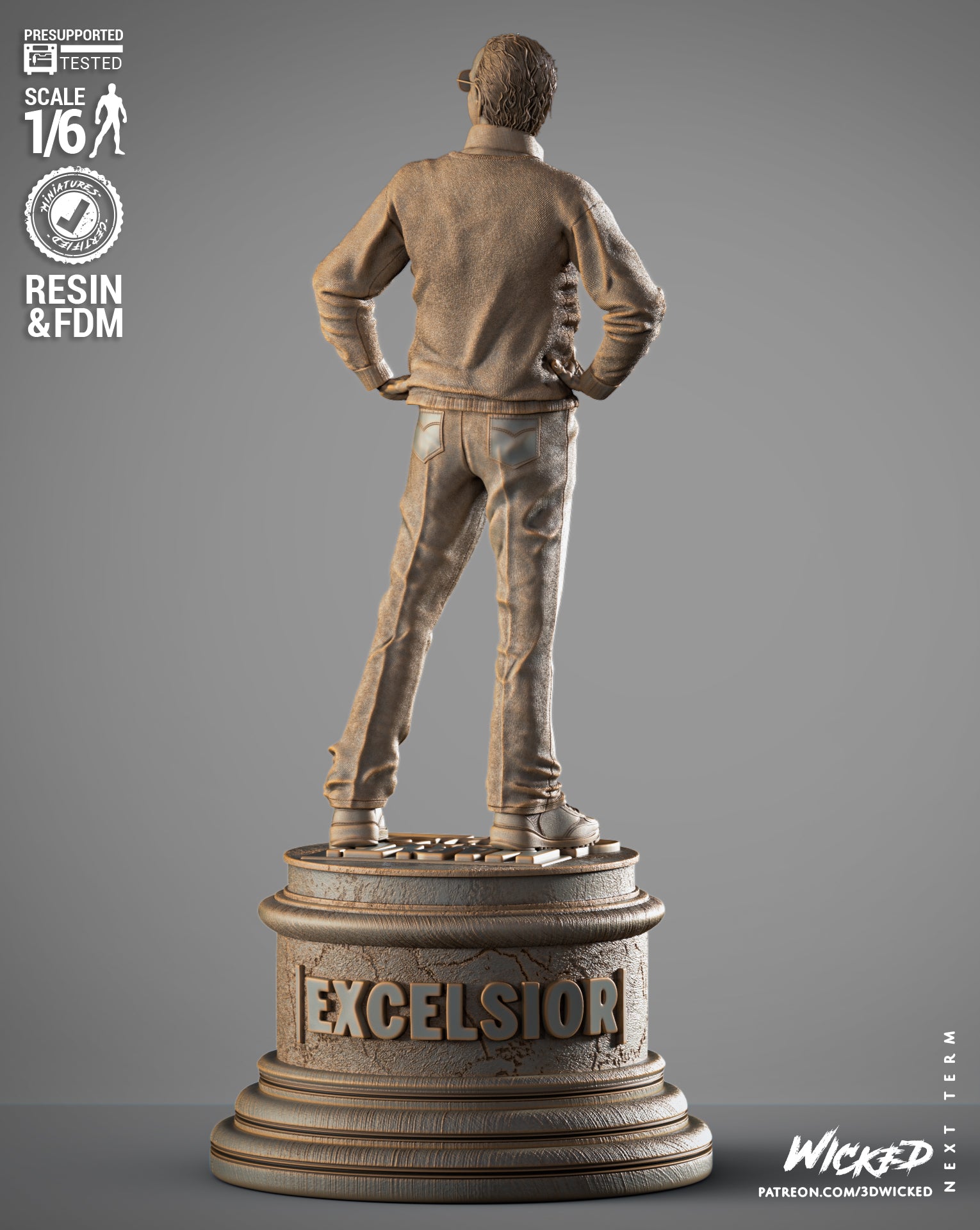 Stan Lee Figure by Wicked – High Quality 3D Collectible Statue 3DHeroFigure
