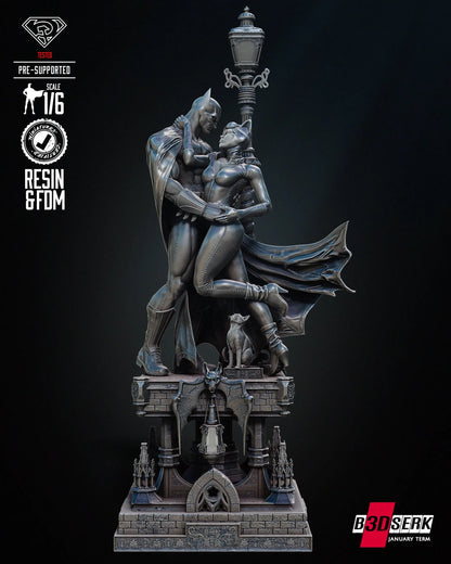 Batman Catwoman Diorama Figure by B3DSERK 3DHeroFigure