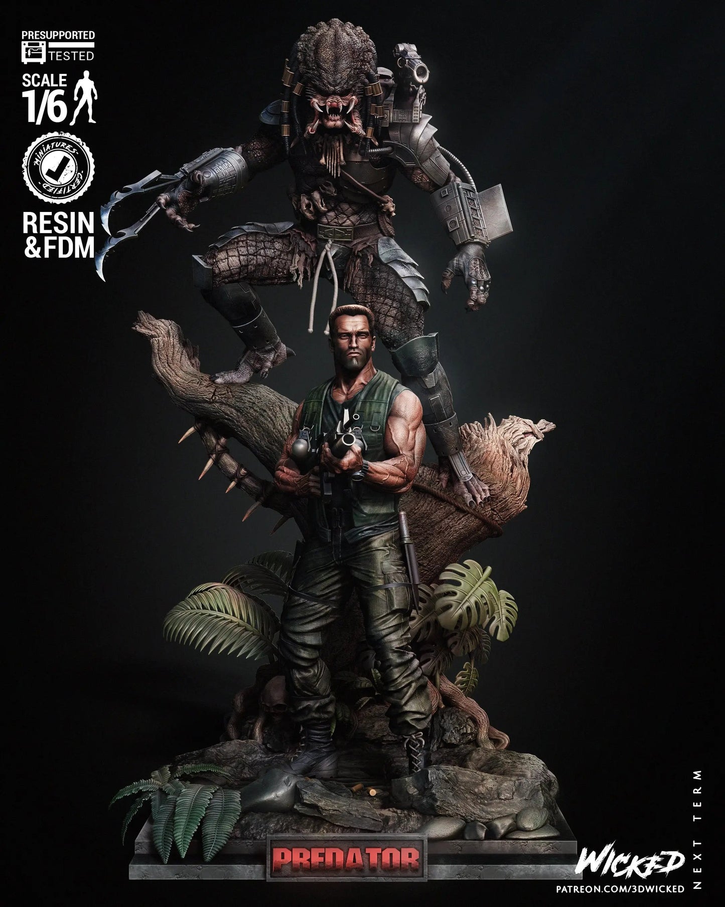 Predator Dutch Diorama Figure by Wicked 3DHeroFigure