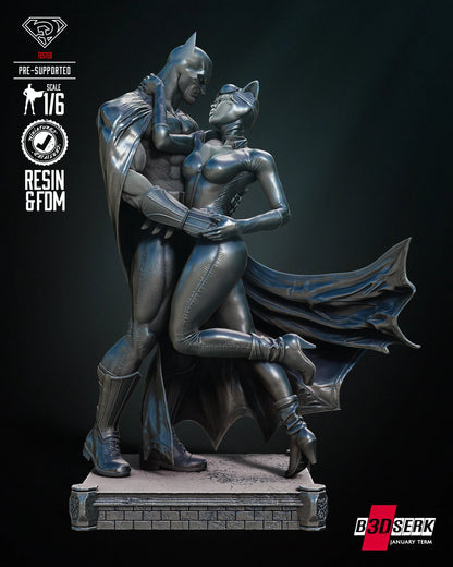 Batman Catwoman Diorama Figure by B3DSERK 3DHeroFigure