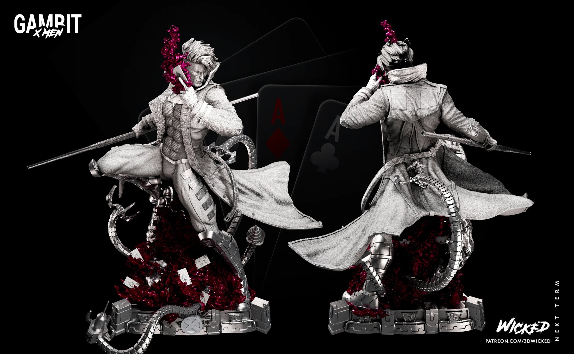 Gambit Figure by Wicked – High Quality 3D Collectible Statue 3DHeroFigure