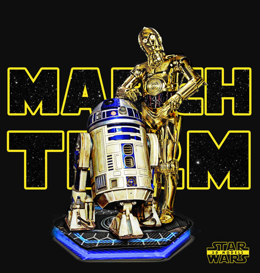 C3P0 R2D2 Diorama Figure by Star Wars – High Quality 3D Collectible Statue 3DHeroFigure