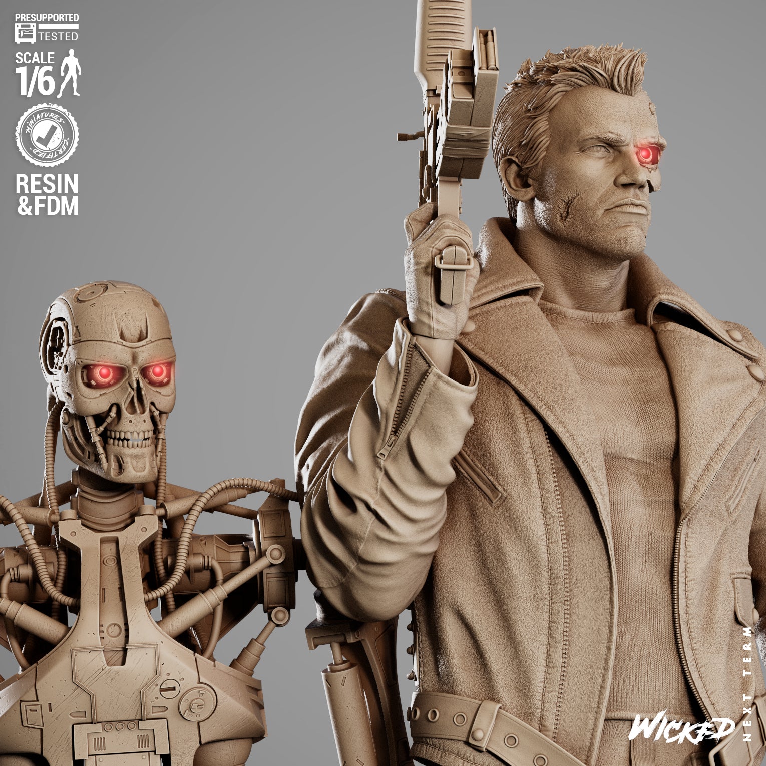 Terminator Diorama Figure by Wicked – High Quality 3D Collectible Statue 3DHeroFigure