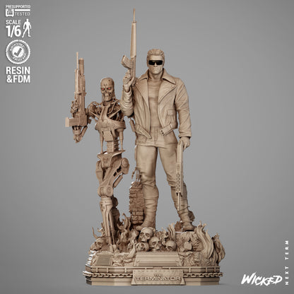 Terminator Diorama Figure by Wicked – High Quality 3D Collectible Statue 3DHeroFigure