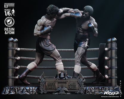Rocky Balboa Apollo Creed Diorama Figure by Wicked – High Quality 3D Collectible Statue 3DHeroFigure