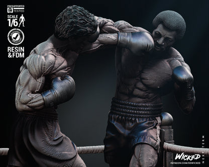Rocky Balboa Apollo Creed Diorama Figure by Wicked – High Quality 3D Collectible Statue 3DHeroFigure
