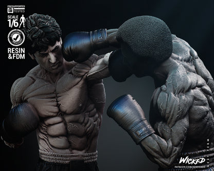 Rocky Balboa Apollo Creed Diorama Figure by Wicked – High Quality 3D Collectible Statue 3DHeroFigure