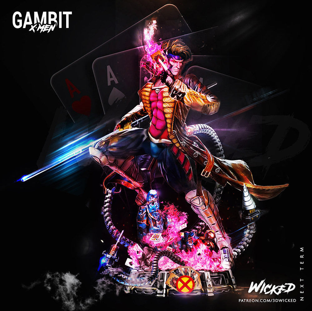 Gambit Figure by Wicked – High Quality 3D Collectible Statue 3DHeroFigure