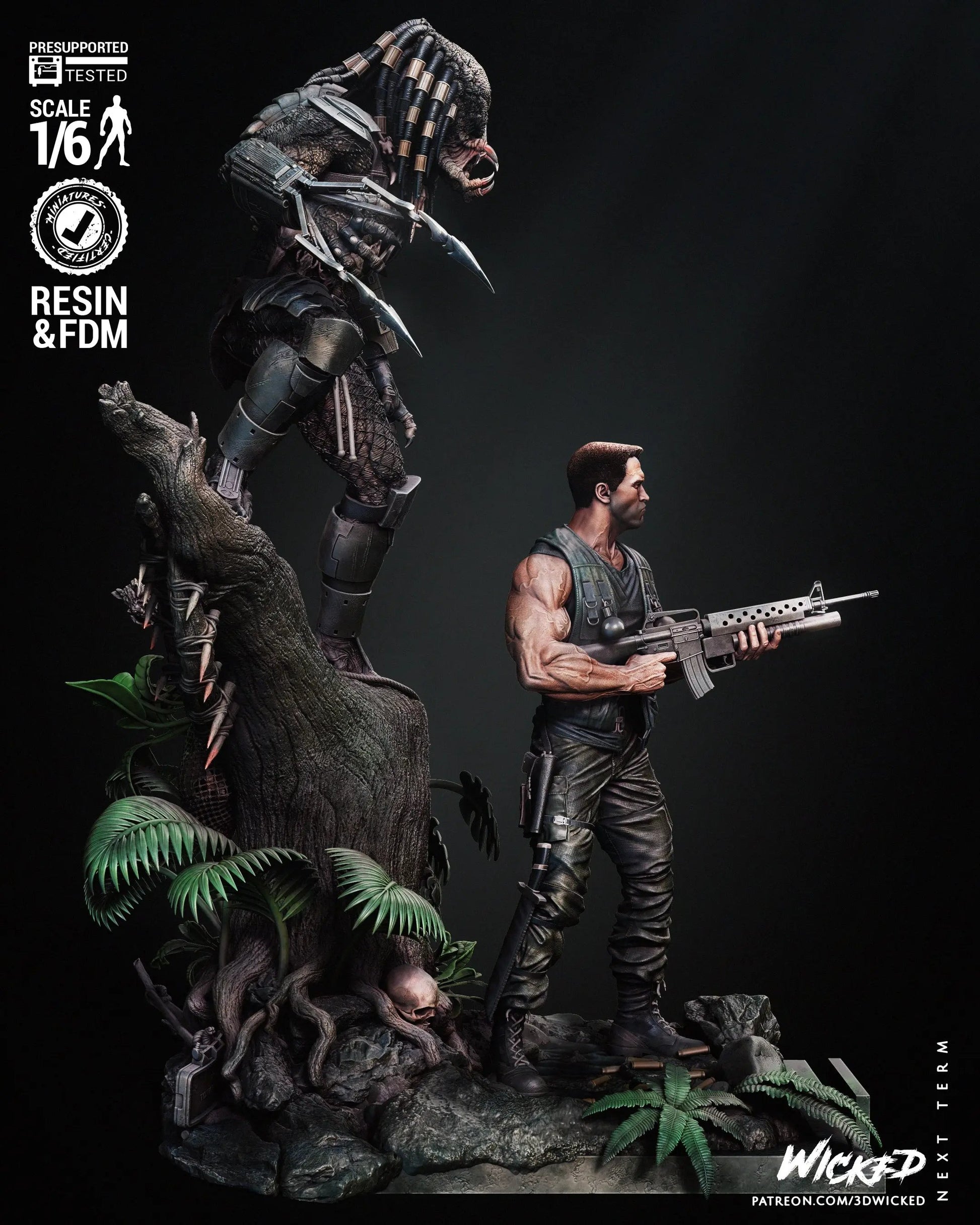 Predator Dutch Diorama Figure by Wicked 3DHeroFigure