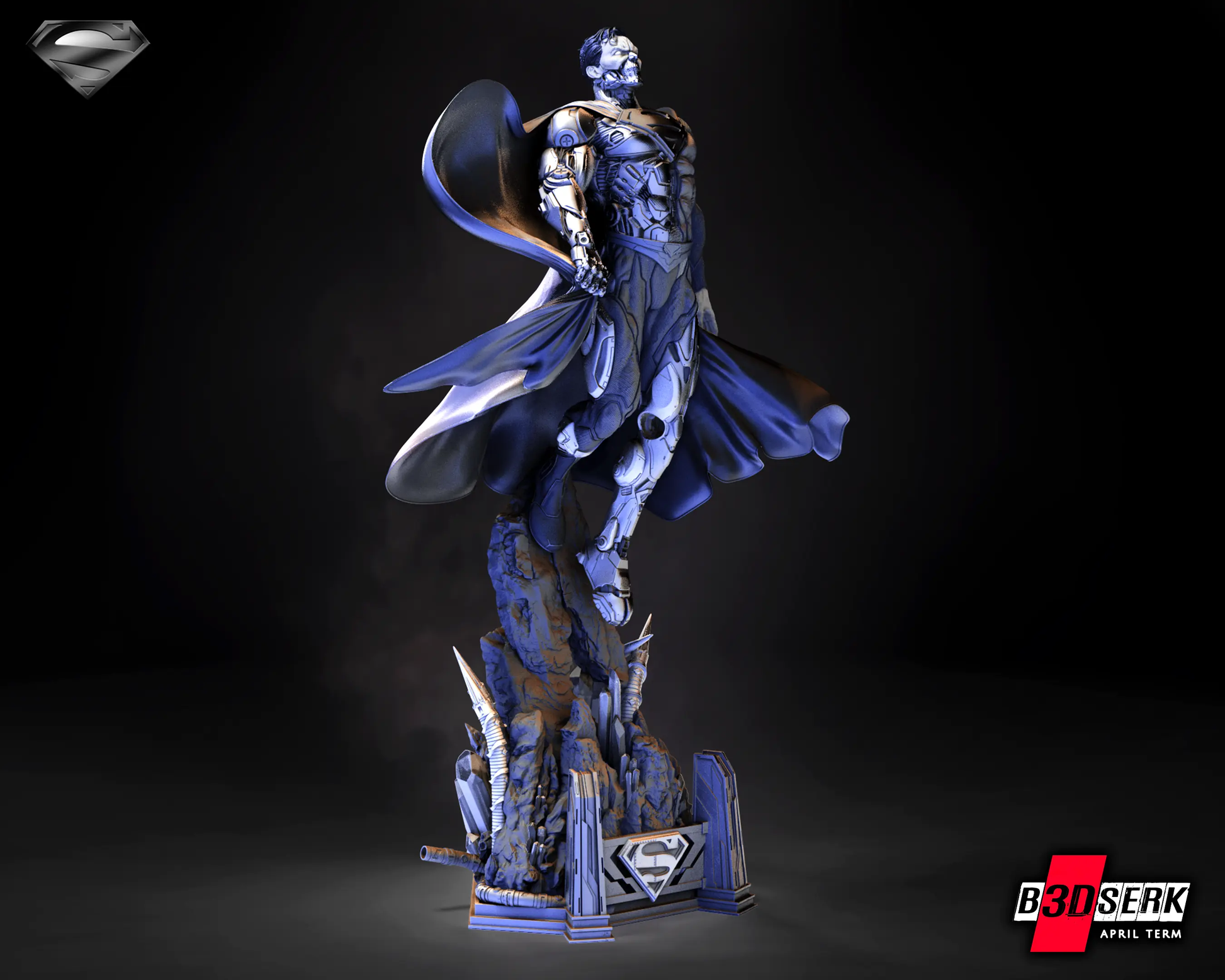 Superman Cyborg Figure by B3DSERK 3DHeroFigure