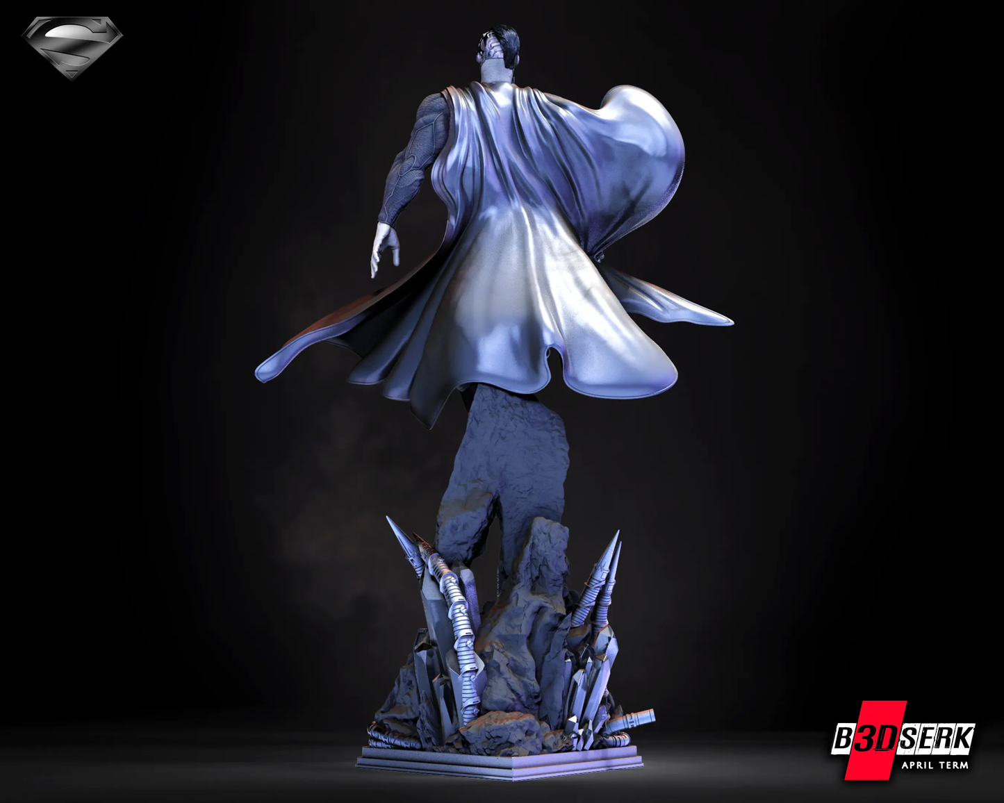 Superman Cyborg Figure by B3DSERK 3DHeroFigure