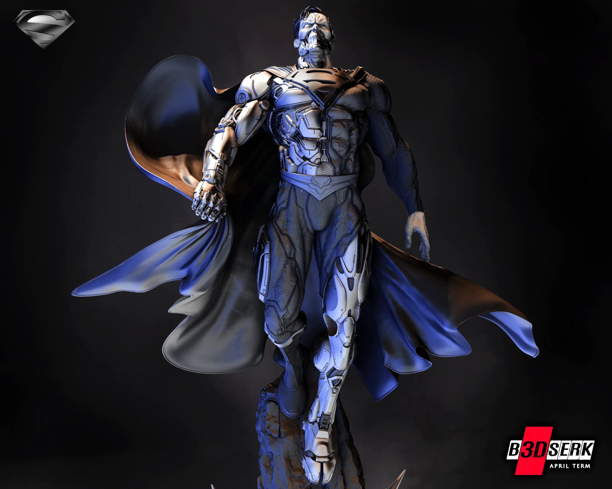 Superman Cyborg Figure by B3DSERK 3DHeroFigure