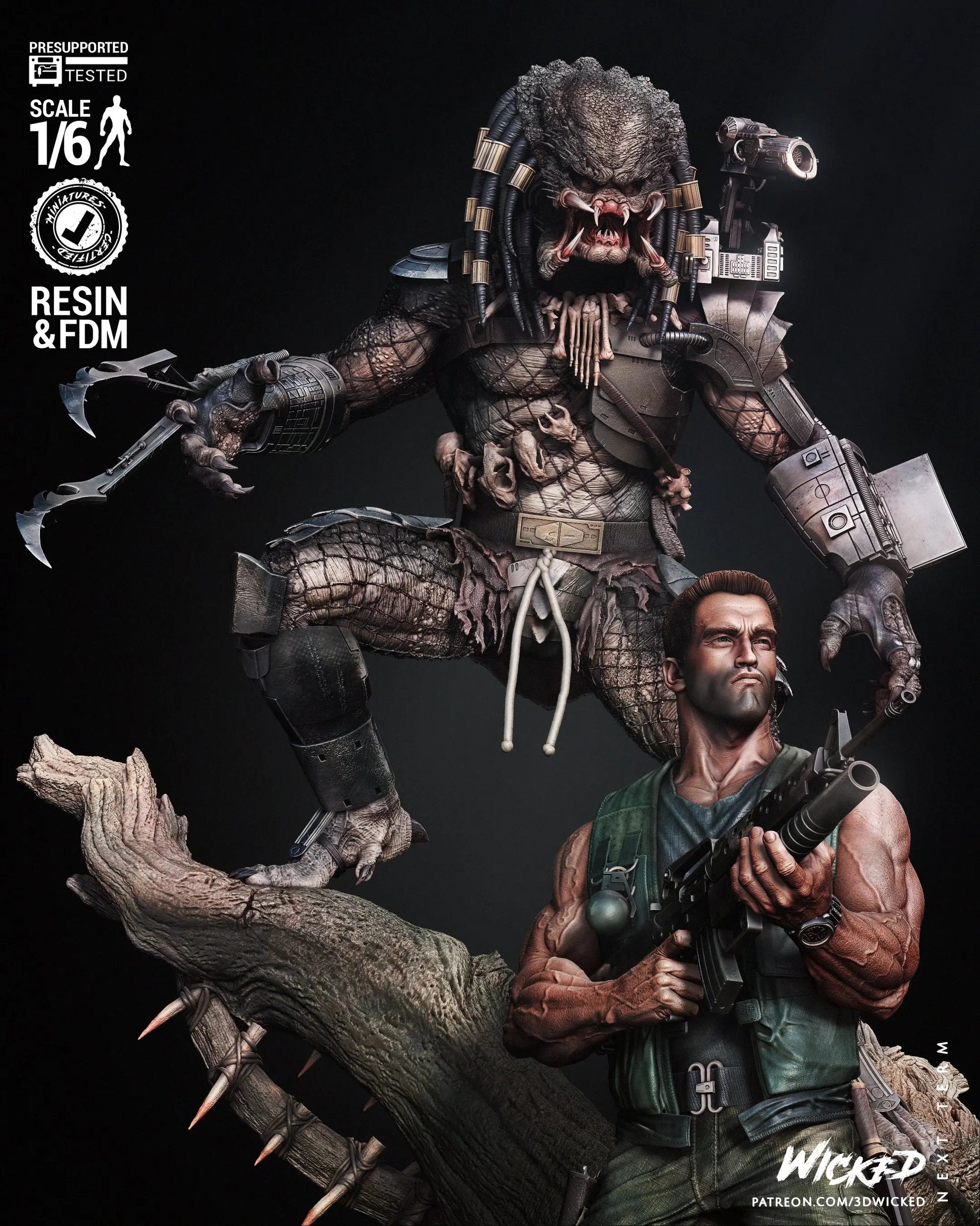 Predator Dutch Diorama Figure by Wicked 3DHeroFigure