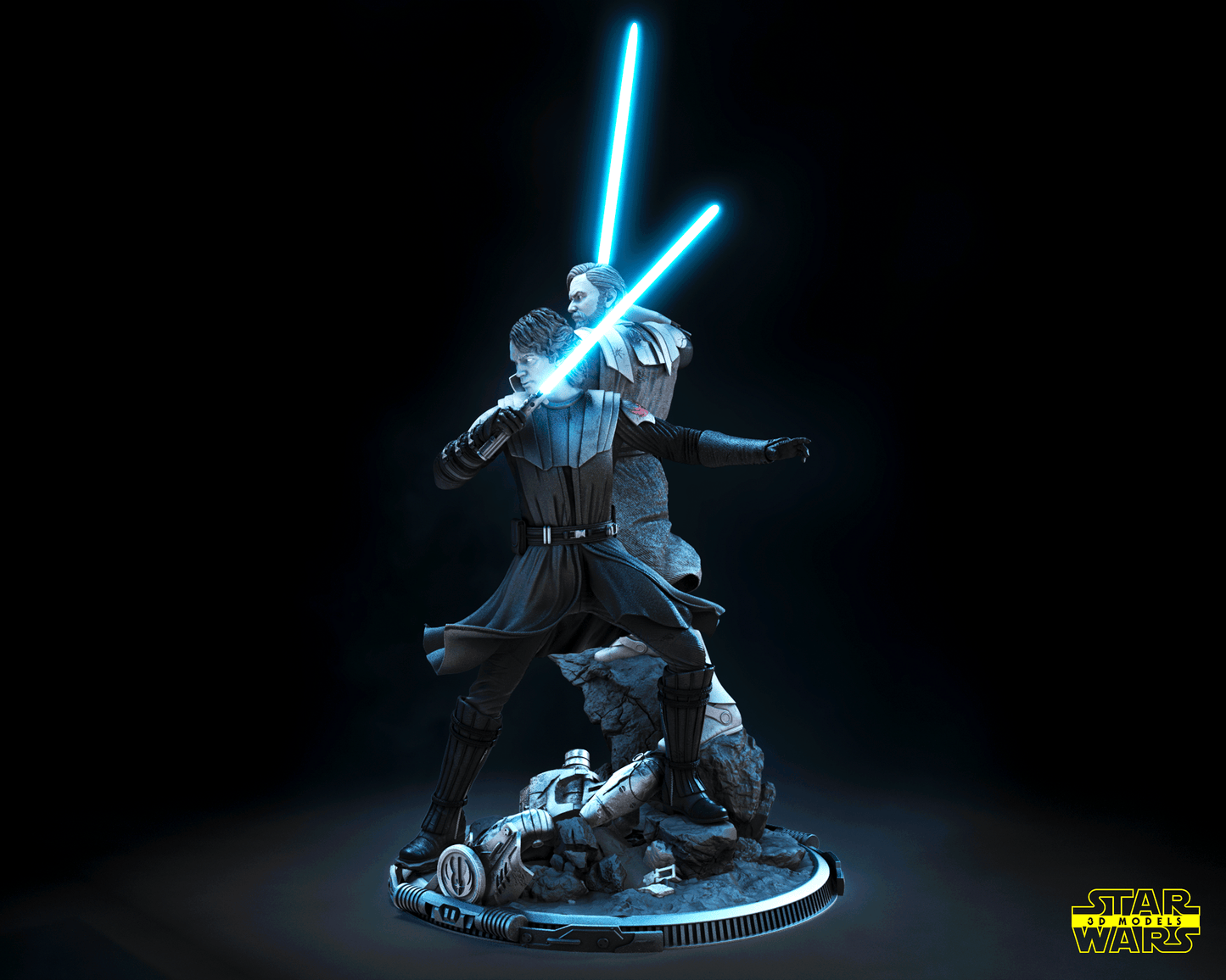 Anakin Obi Wan Diorama Figure by Star Wars – High Quality 3D Collectible Statue 3DHeroFigure