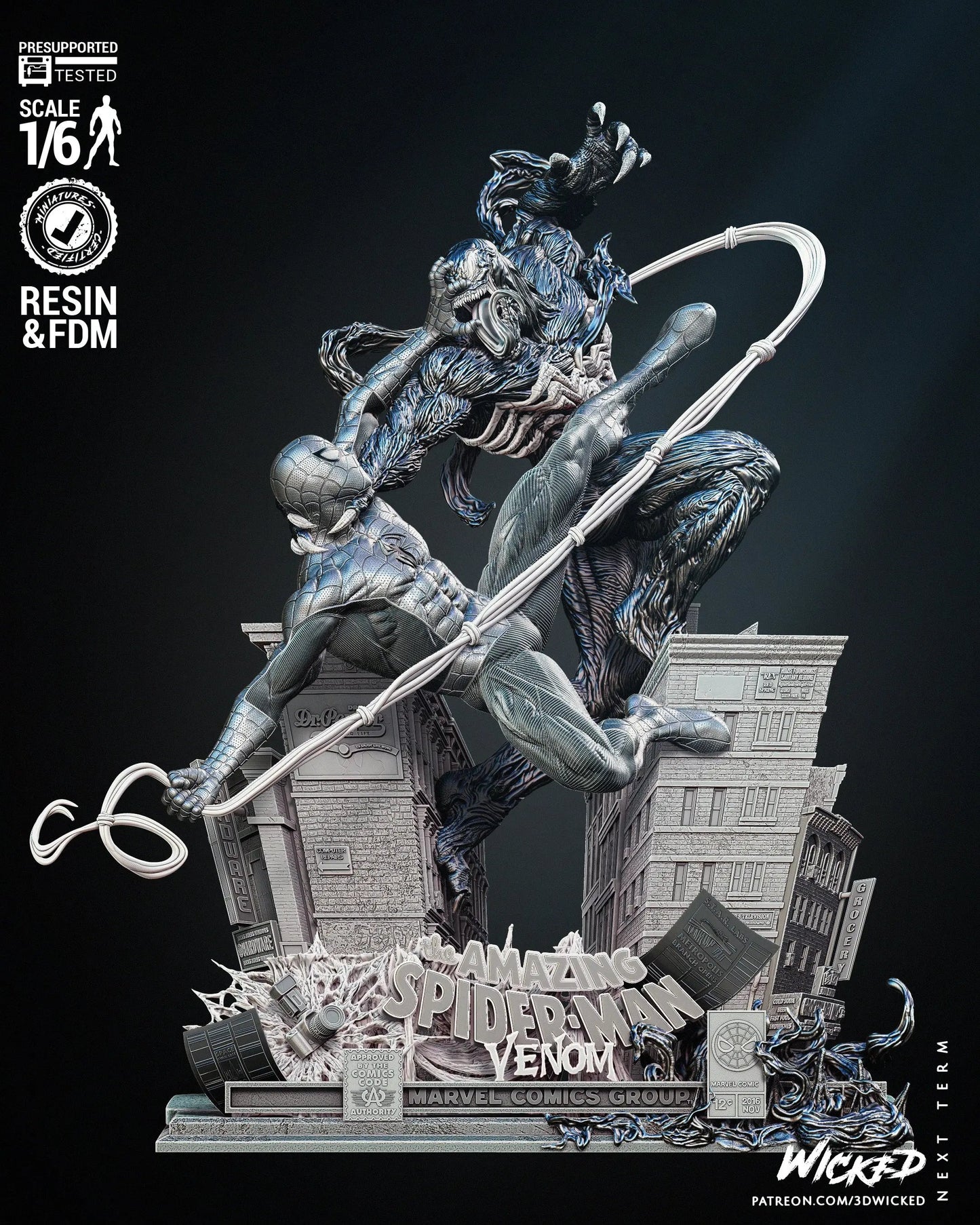 Venom Spiderman Diorama Figure by Wicked 3DHeroFigure