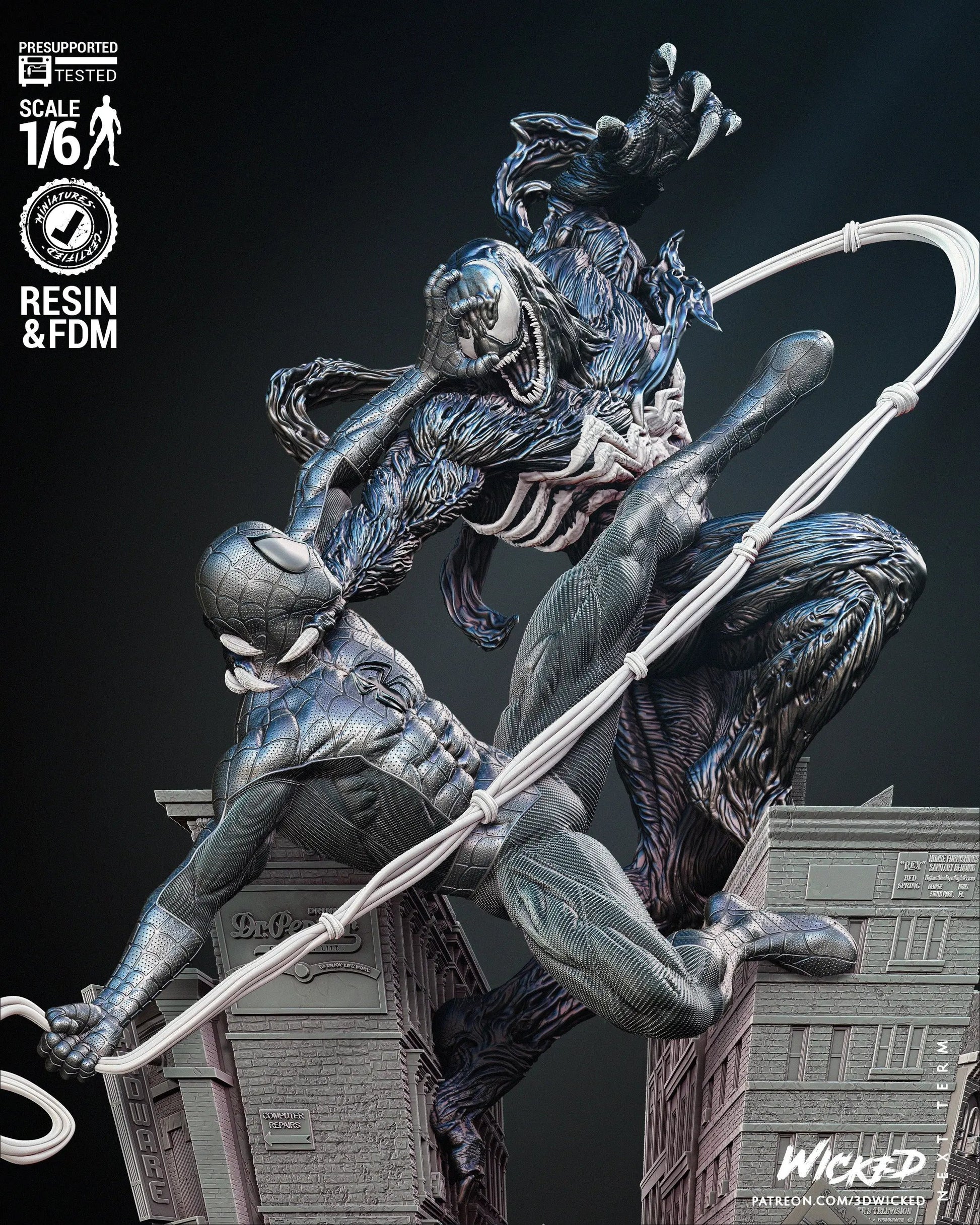 Venom Spiderman Diorama Figure by Wicked 3DHeroFigure