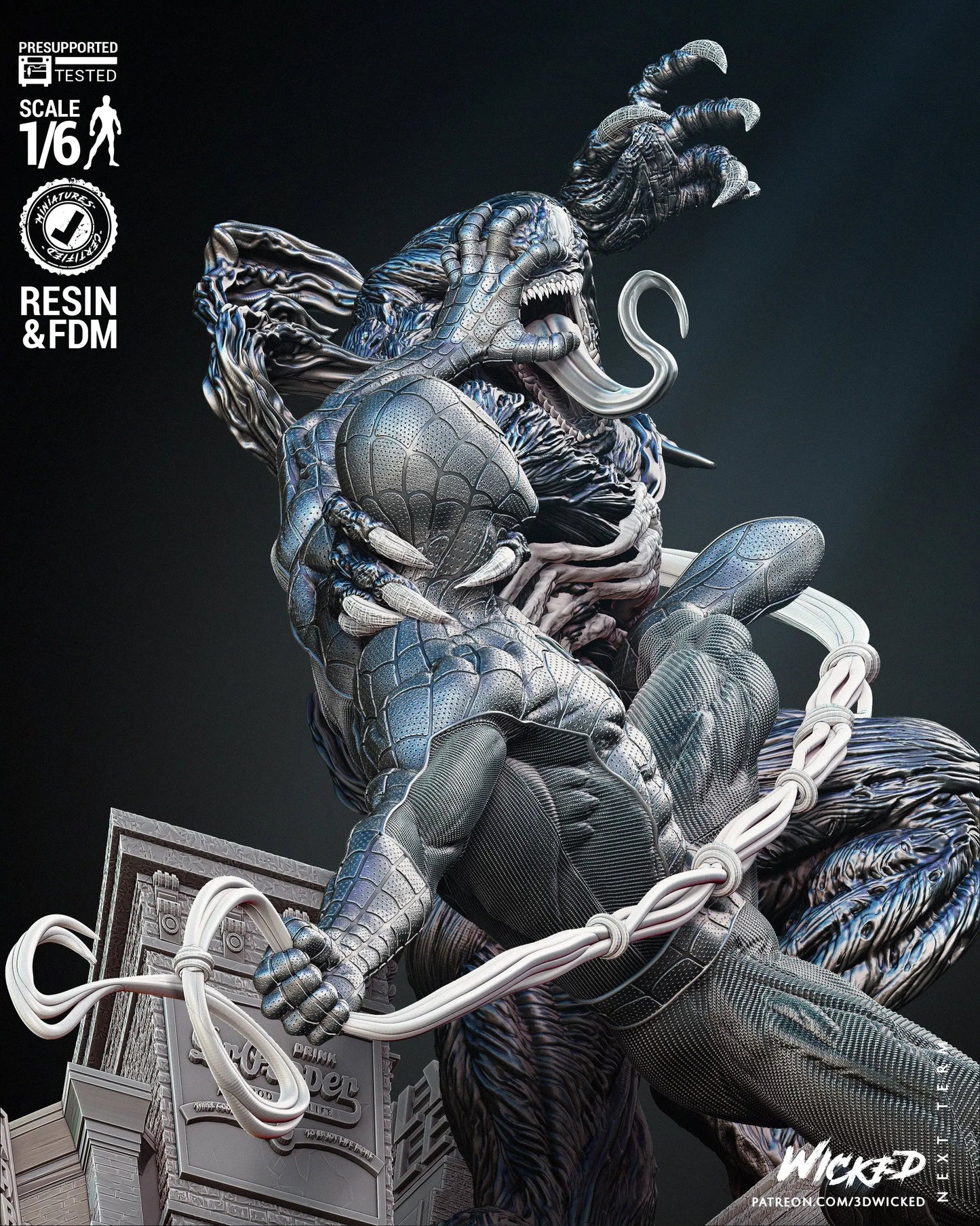 Venom Spiderman Diorama Figure by Wicked 3DHeroFigure