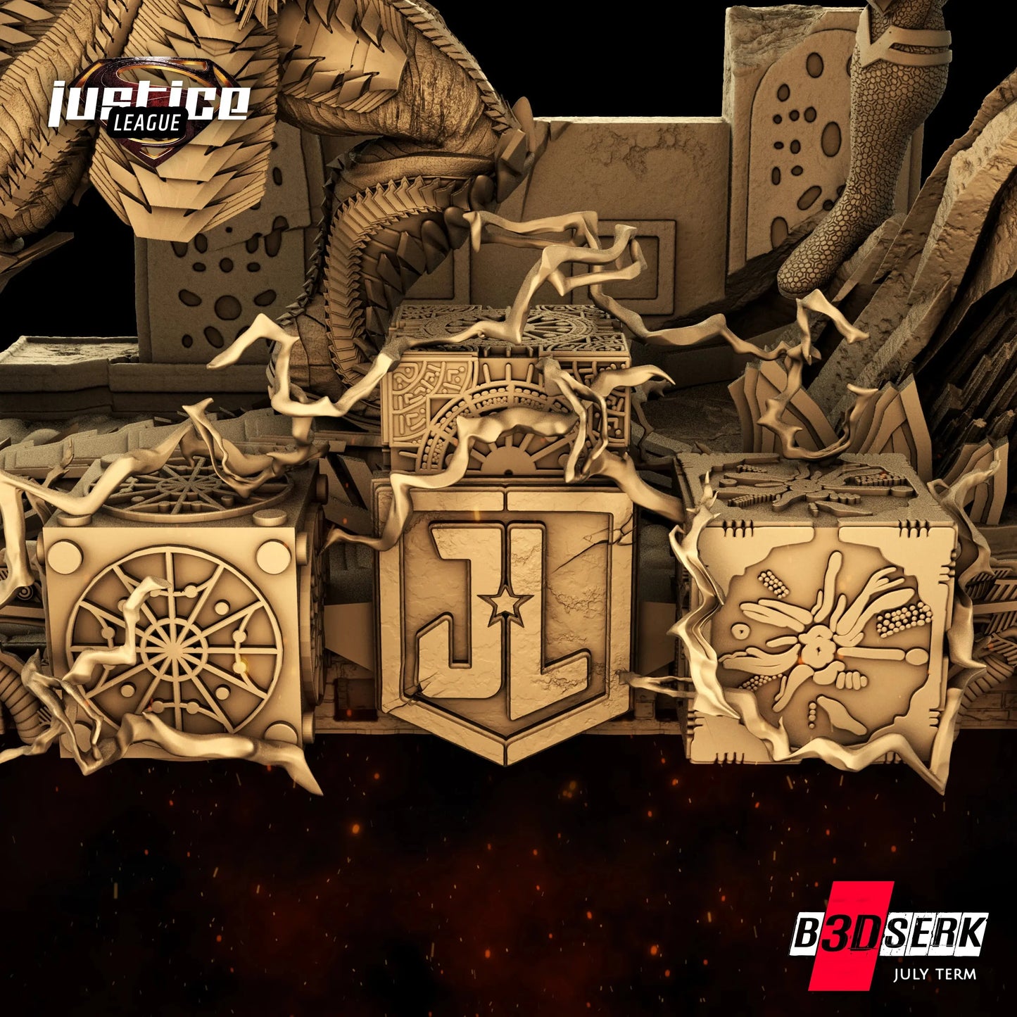 Superman Darkseid Diorama Figure by B3DSERK 3DHeroFigure