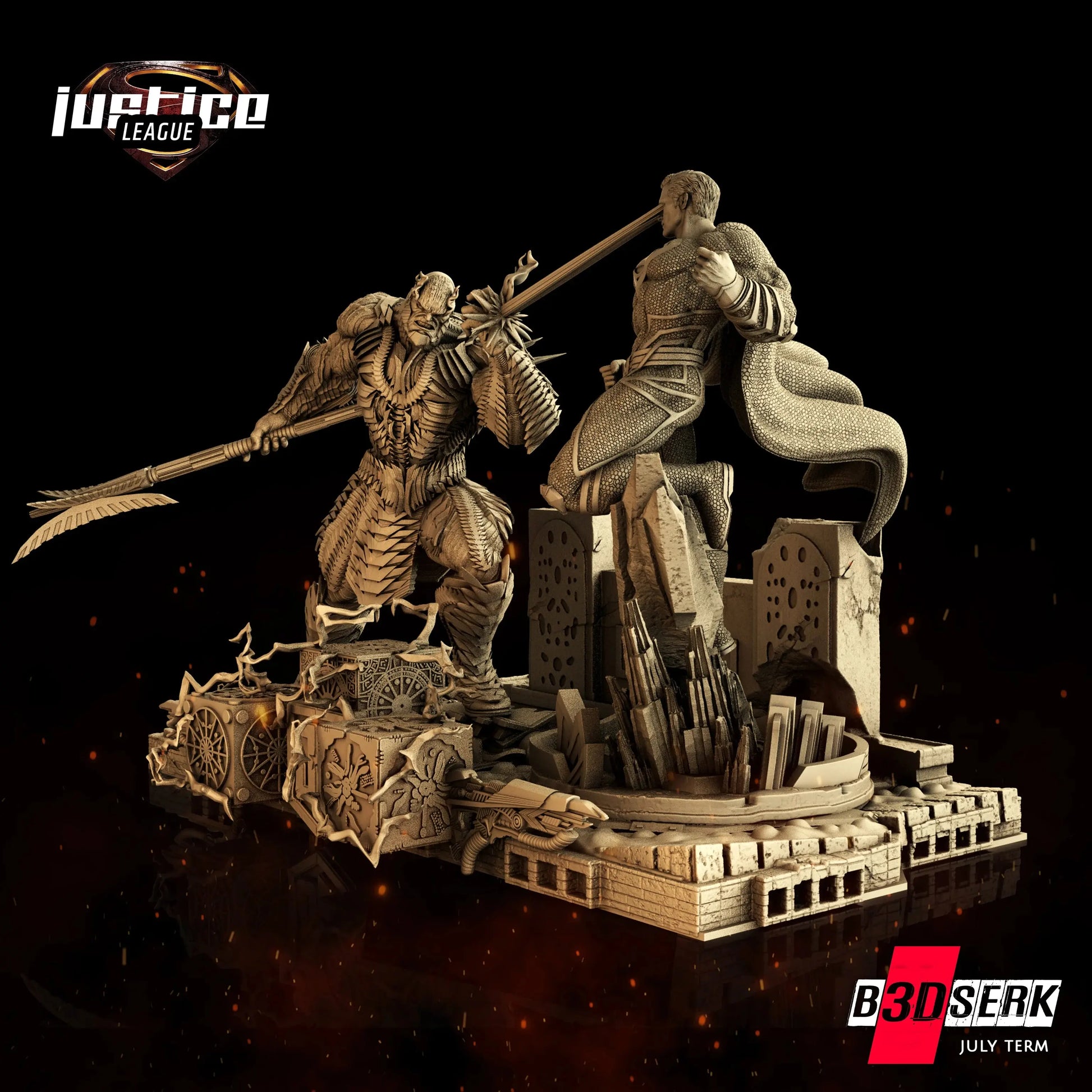 Superman Darkseid Diorama Figure by B3DSERK 3DHeroFigure