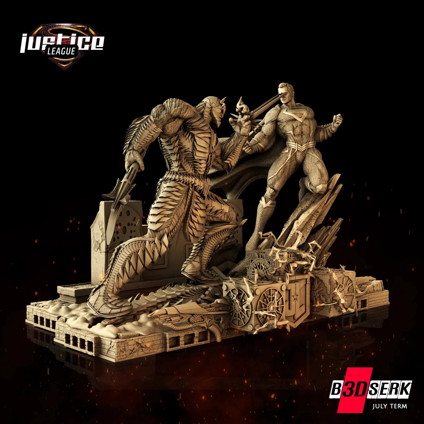 Superman Darkseid Diorama Figure by B3DSERK 3DHeroFigure