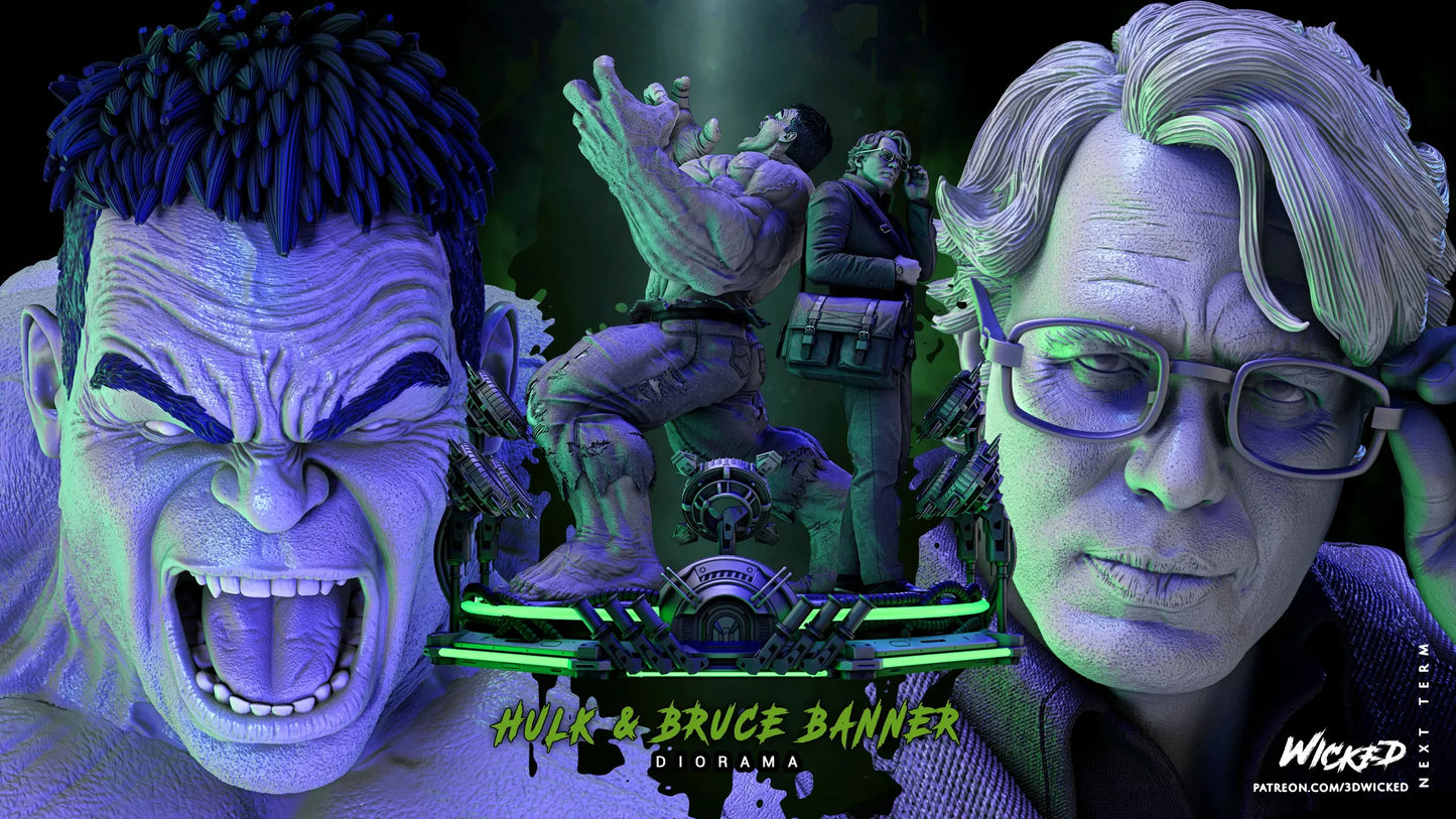 Hulk Bruce Banner Diorama Figure by Wicked 3DHeroFigure