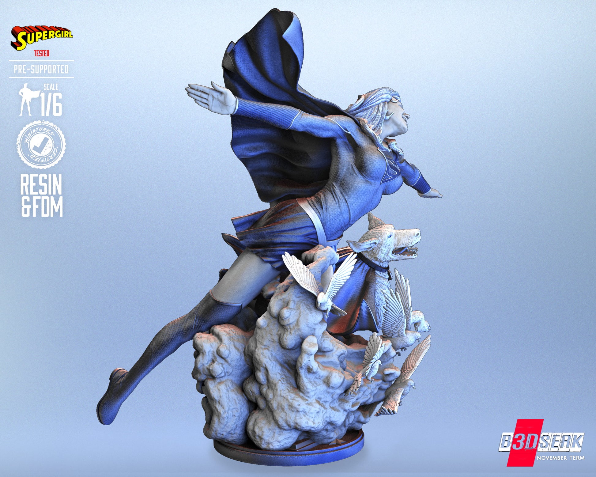 Supergirl Figure by B3DSERK – High Quality 3D Collectible Statue 3DHeroFigure