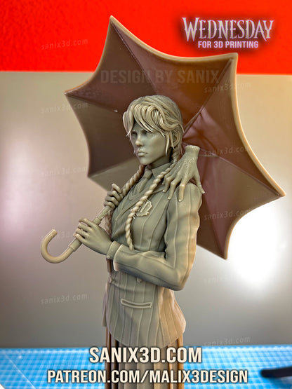 Wednesday Addams Figure by Sanix – High Quality 3D Collectible Statue 3DHeroFigure