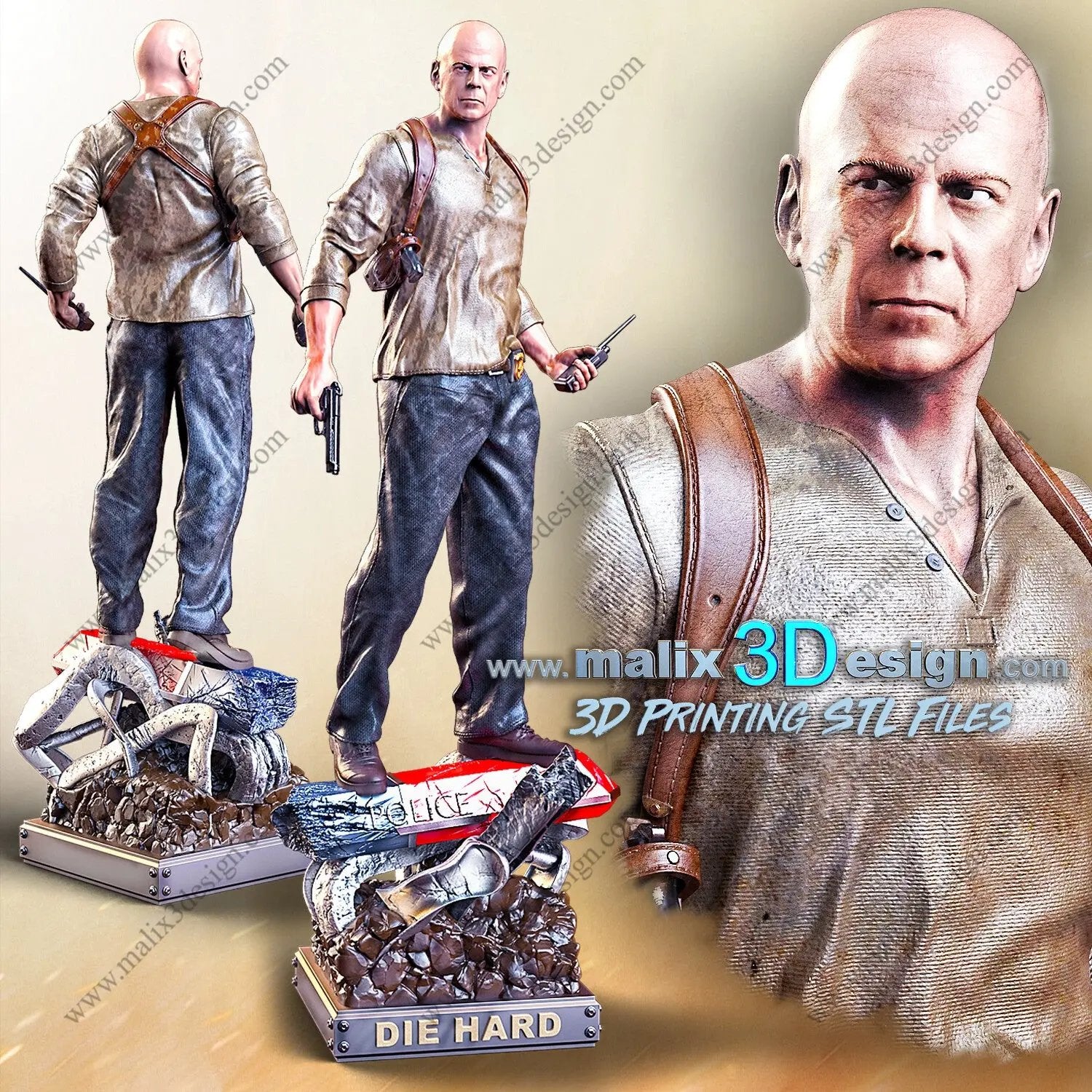 John McClane Figure by Sanix 3DHeroFigure