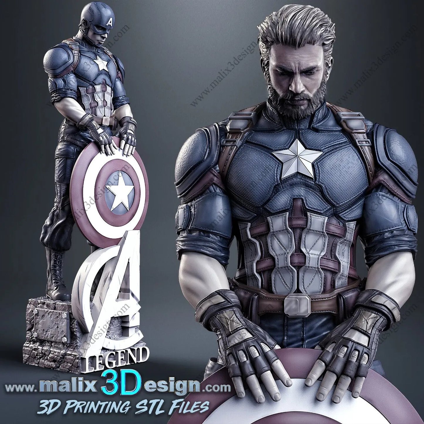 Captain America Figure by Sanix 3DHeroFigure