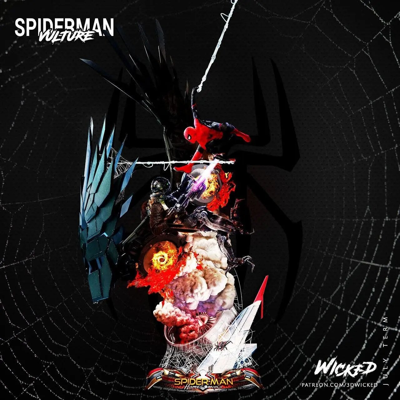 Spiderman Vulture Diorama Figure by Wicked 3DHeroFigure