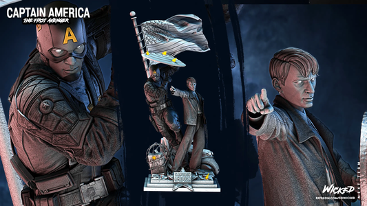 Captain America Steve Rogers Diorama Figure by Wicked 3DHeroFigure