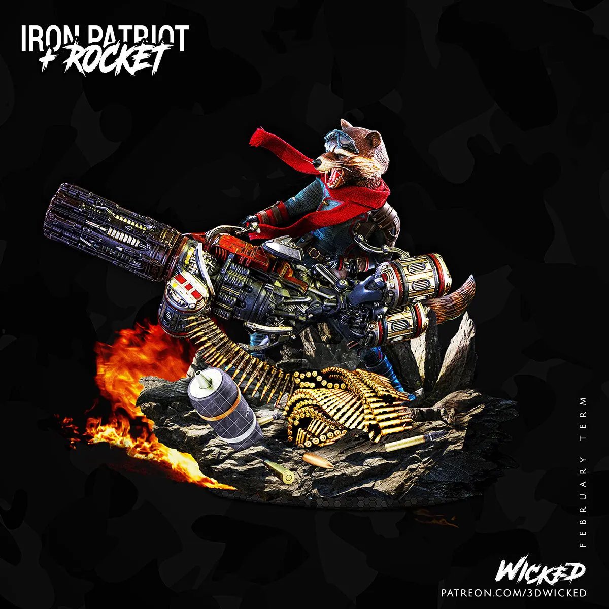 Rocket Raccoon Figure by Wicked 3DHeroFigure