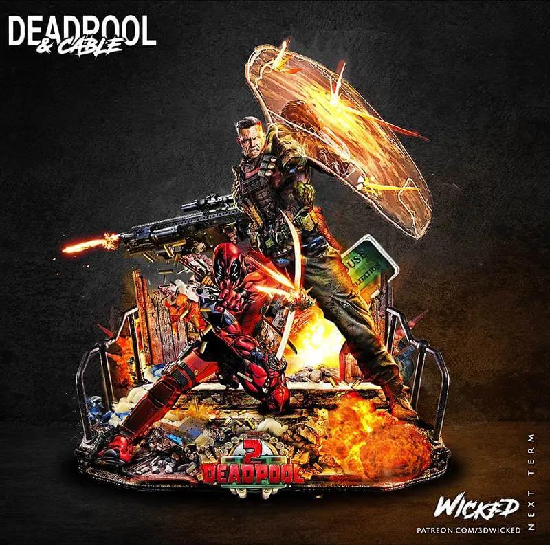 Deadpool Cable Diorama Figure by Wicked 3DHeroFigure