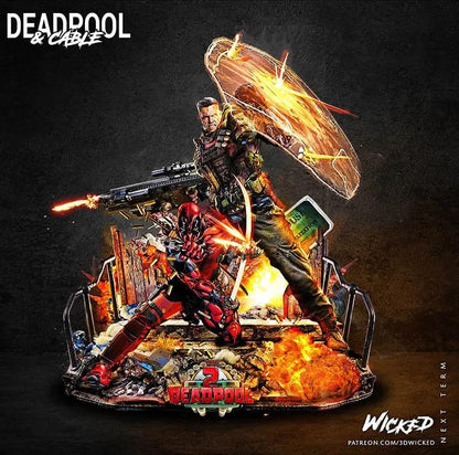 Deadpool Cable Diorama Figure by Wicked 3DHeroFigure