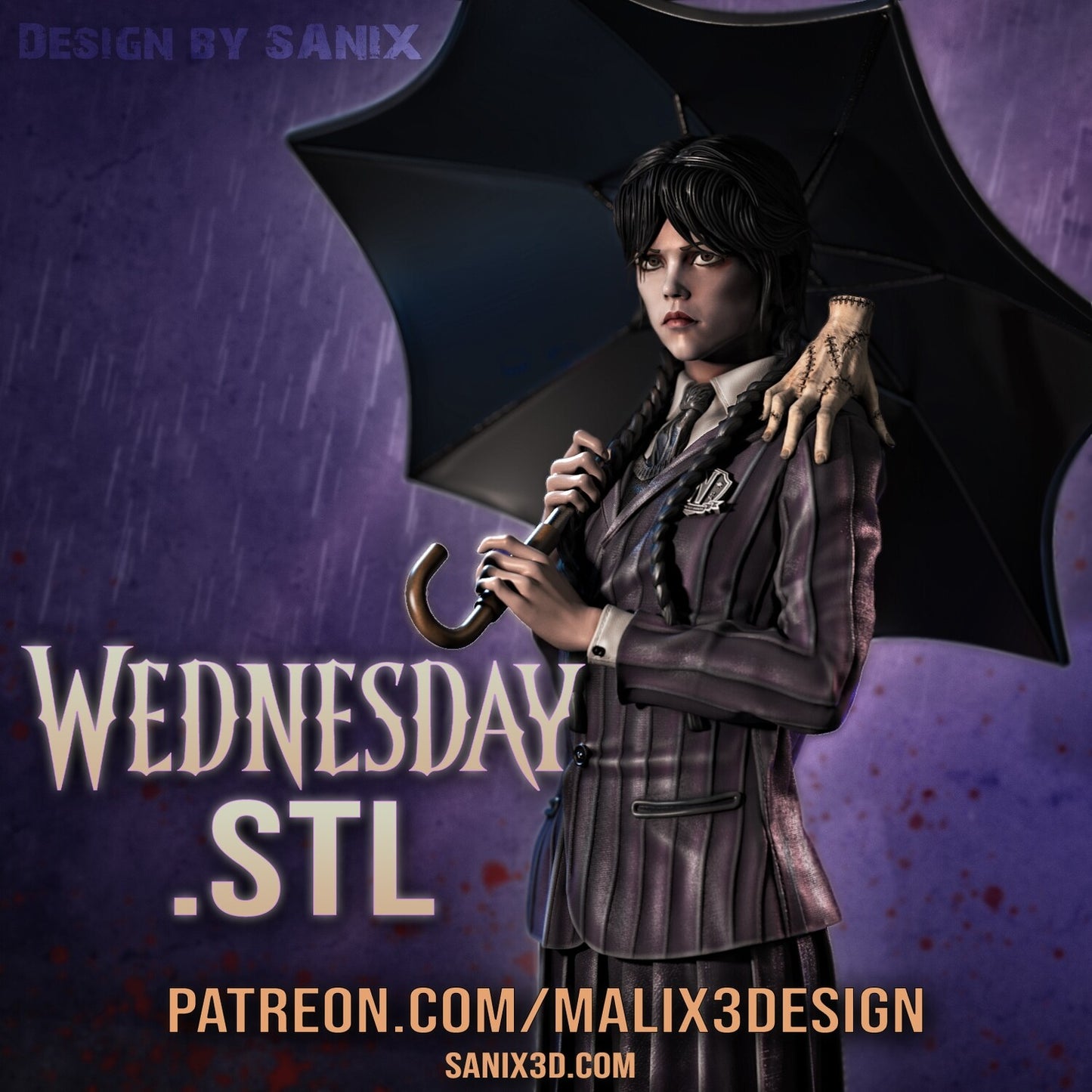 Wednesday Addams Figure by Sanix – High Quality 3D Collectible Statue 3DHeroFigure