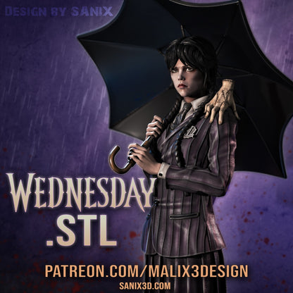 Wednesday Addams Figure by Sanix – High Quality 3D Collectible Statue 3DHeroFigure