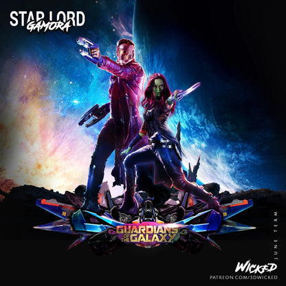 Star Lord Gamora Diorama Figure by Wicked 3DHeroFigure