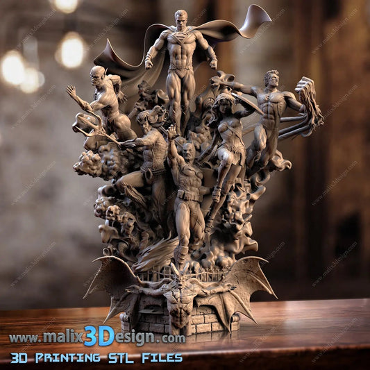 Justice League Diorama Figure by Sanix 3DHeroFigure