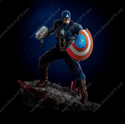 Captain America Mjolnir Figure – High Quality 3D Collectible Statue 3DHeroFigure
