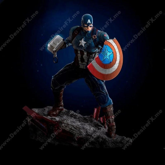 Captain America Mjolnir Figure – High Quality 3D Collectible Statue 3DHeroFigure